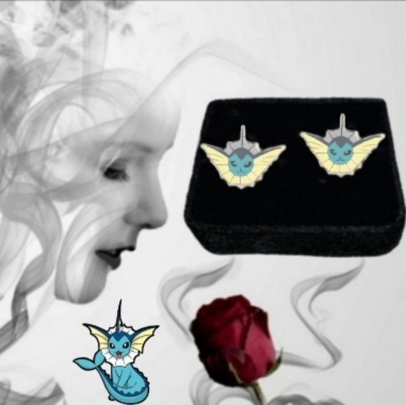 Vintage Genuine VAPOREON Pokemon Earrings - Picture 2 of 3
